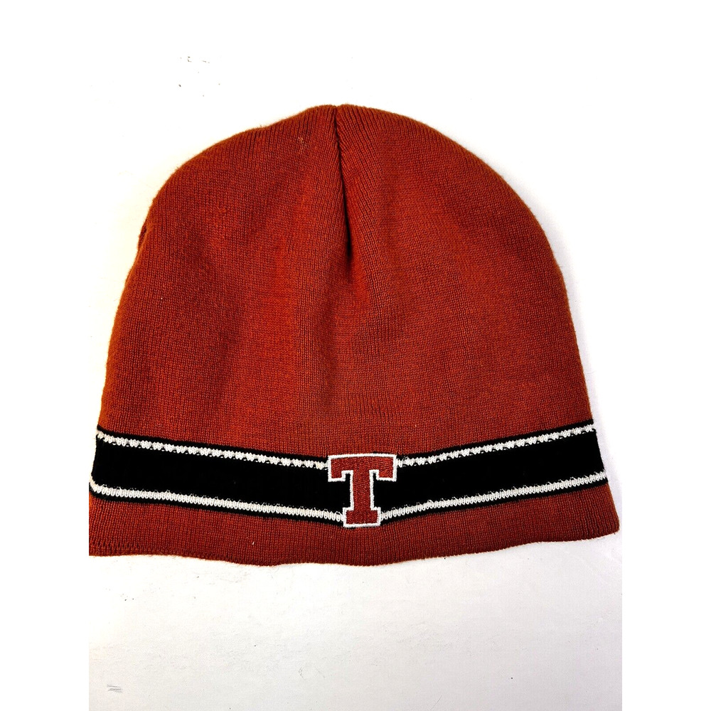 Texas Longhorn Beanie Knit Hat Orange Black College NCAA Sports Streetwear
